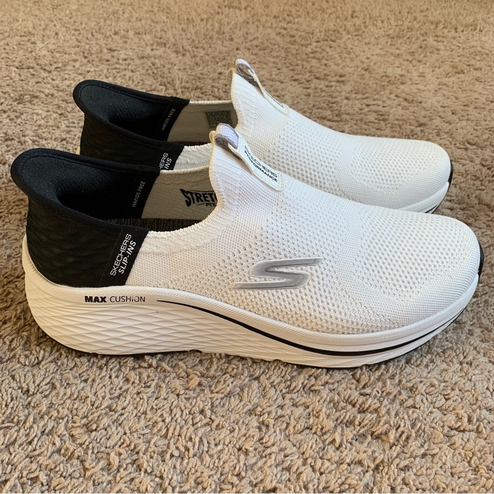 Skechers Slip-Ins Sneakers Tennis Shoes White Max Cushion Memory Foam Size 9.5